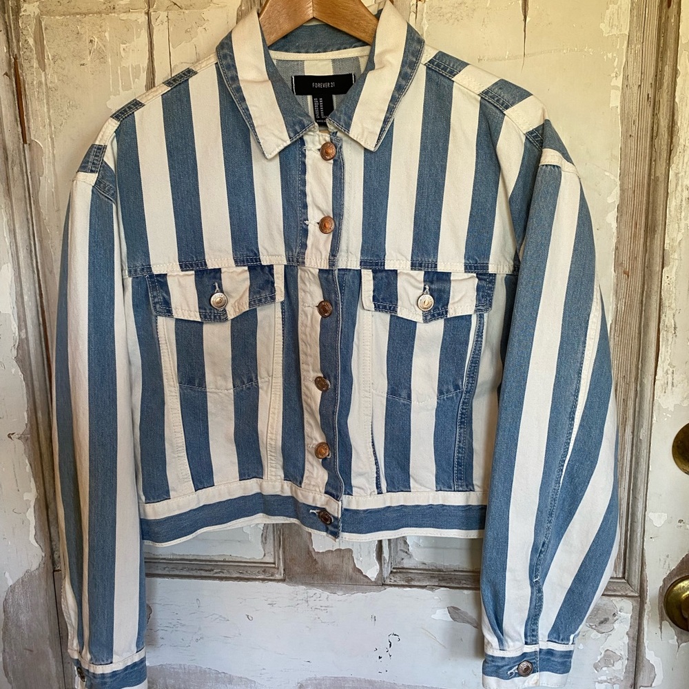 Forever 21 || Striped Denim Jacket
